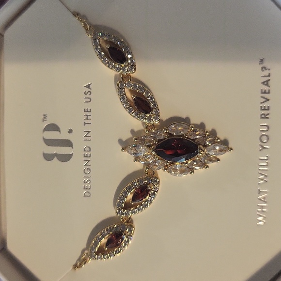 BOMB PARTY 💭"Dreaming About You" Gorgeous Garnet Cubic Zirconia Necklace - Picture 2 of 4